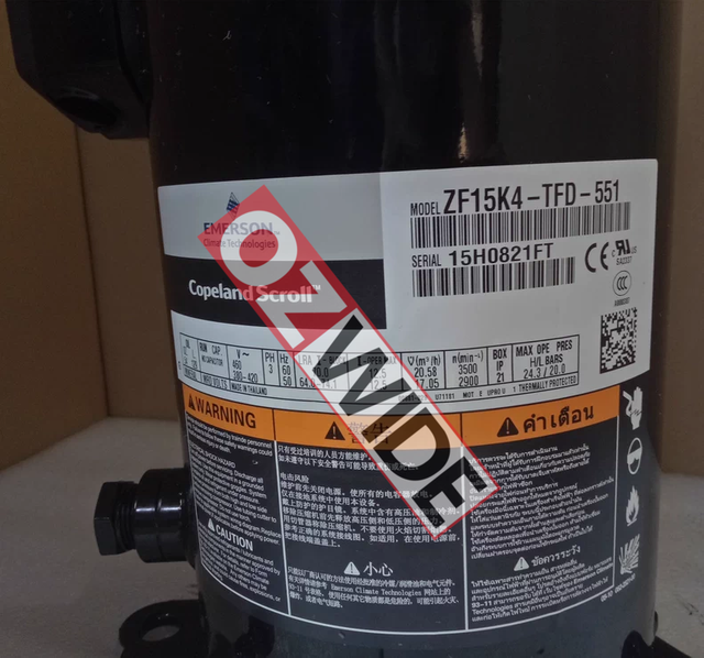 Copeland Refrigeration Compressor Cooling ZF15K4-TFD-551