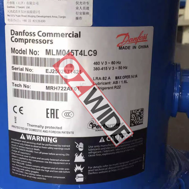 Danfoss Refrigeration Compressor Cooling MLM045T4LC9