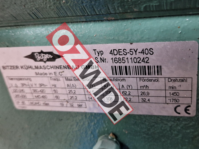 Bitzer Refrigeration Semi-hermetic Compressor Cooling 4DES-5Y-40S