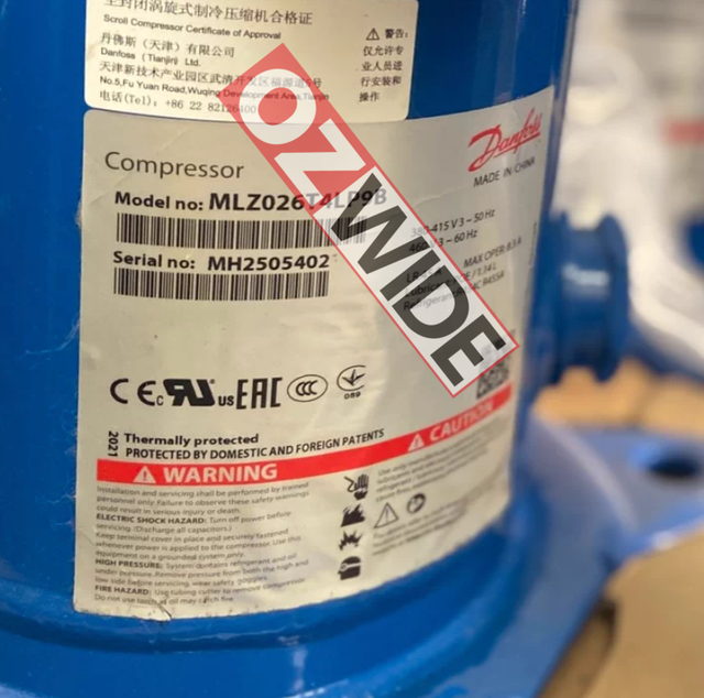 Danfoss Refrigeration Compressor Cooling MLZ026T5LP9B