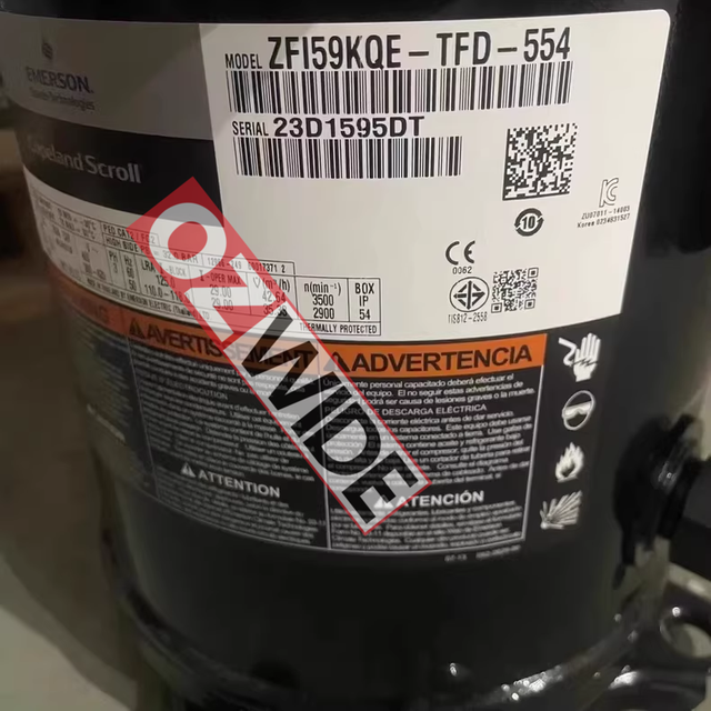 Copeland Refrigeration Compressor Cooling ZFI59KQE-TFD-554