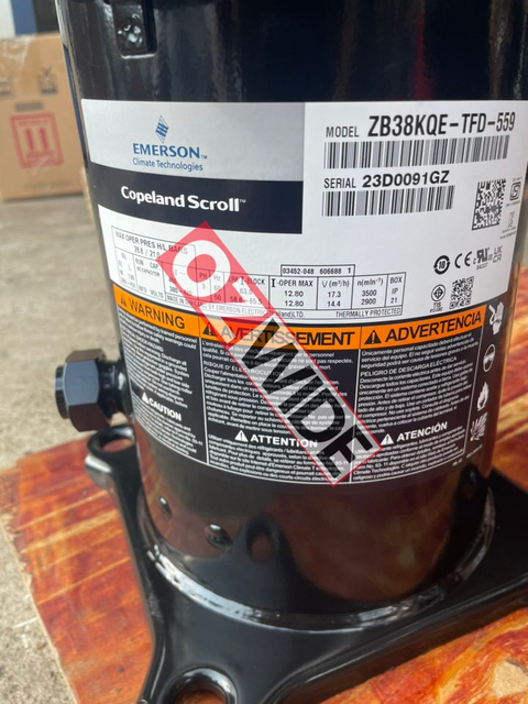 Copeland Refrigeration Compressor Cooling ZB38KQE-TFD-559