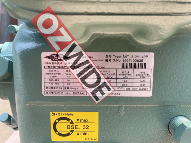 Bitzer Refrigeration Semi-hermetic Compressor Cooling S4T-5.2Y-40P