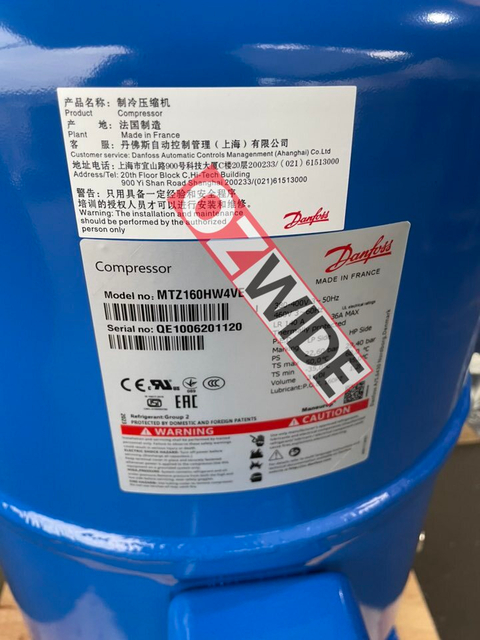 Danfoss Refrigeration Compressor Cooling MTZ160HW4VE