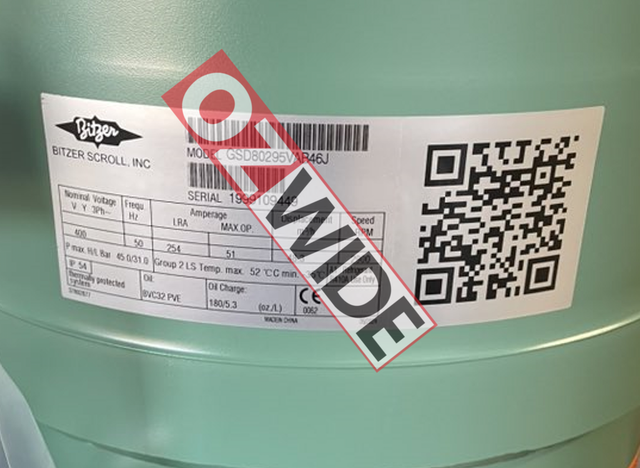 Bitzer Refrigeration Semi-hermetic Compressor Cooling GSD80295VAB46J