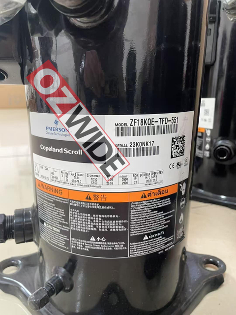 Copeland Refrigeration Compressor Cooling ZF18KQE-TFD-551