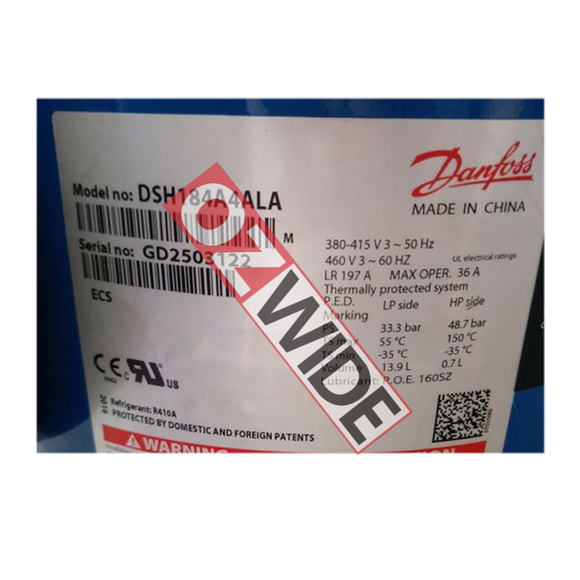 Danfoss Refrigeration Compressor Cooling DSH184A4ALA