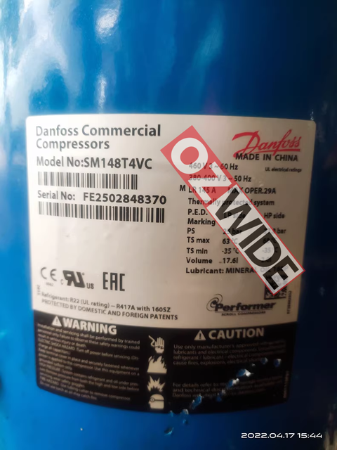 Danfoss Refrigeration Compressor Cooling SM148T4VC