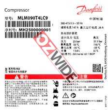 Danfoss Refrigeration Compressor Cooling MLM090T4LC9