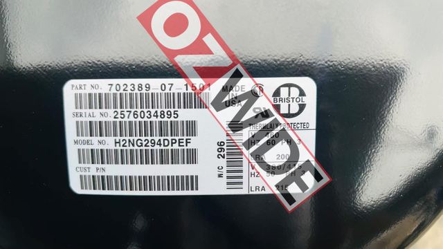 Bristol Refrigeration Compressor Cooling H2NG294DPEF