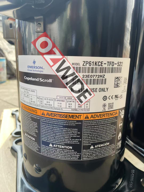 Copeland Refrigeration Compressor Cooling ZR61KCE-TFD-522
