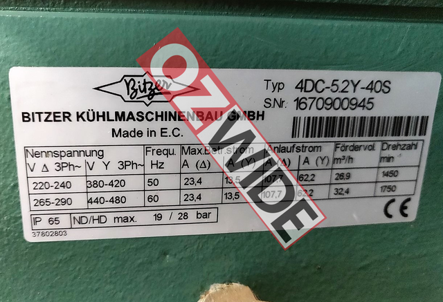 Bitzer Refrigeration Semi-hermetic Compressor Cooling 4DC-5.2Y-40S