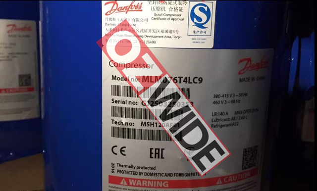 Danfoss Refrigeration Compressor Cooling MLM076T4LC9