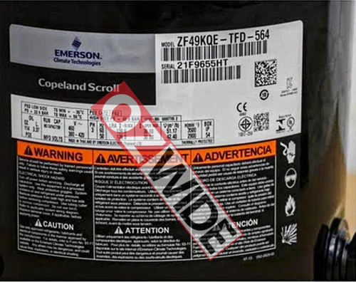 Copeland Refrigeration Compressor Cooling ZF49KQE-TFD-564