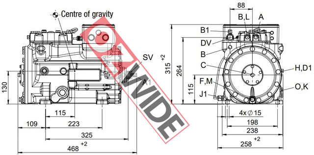 Bock Refrigeration Compressor Cooling HG34E315-4